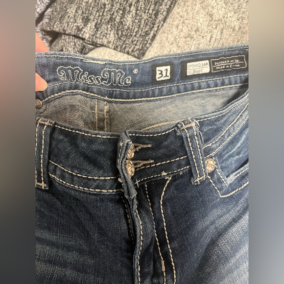 Miss Me Jeans JP5002 Bootcut Dark Wash Embellished Pockets Size 31x31 - Picture 6 of 11
